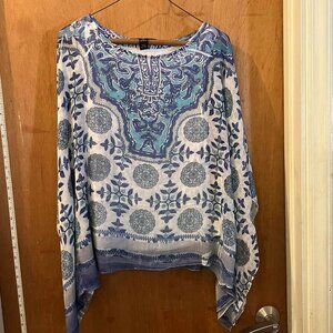 🐻Size Small - Style & Co - Petite Blue Tone w/Sparkles Flowy Overshirt
